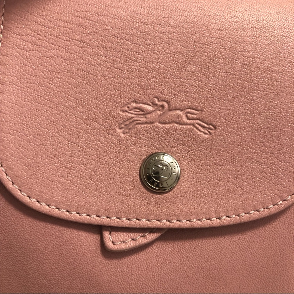 Longchamp Pink Le Pliage Cuir Leather Small Backpack - Picture 4 of 7